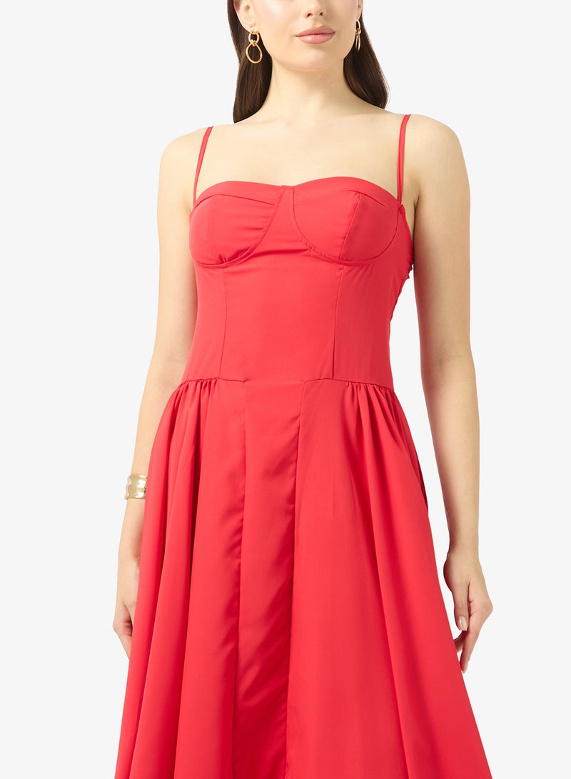 جينجر فستان بخصر ضيق وقصة أميرة بياقة على شكل قلب - Image 3